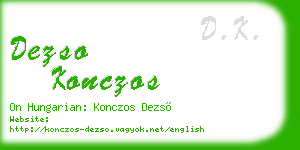 dezso konczos business card