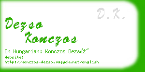 dezso konczos business card